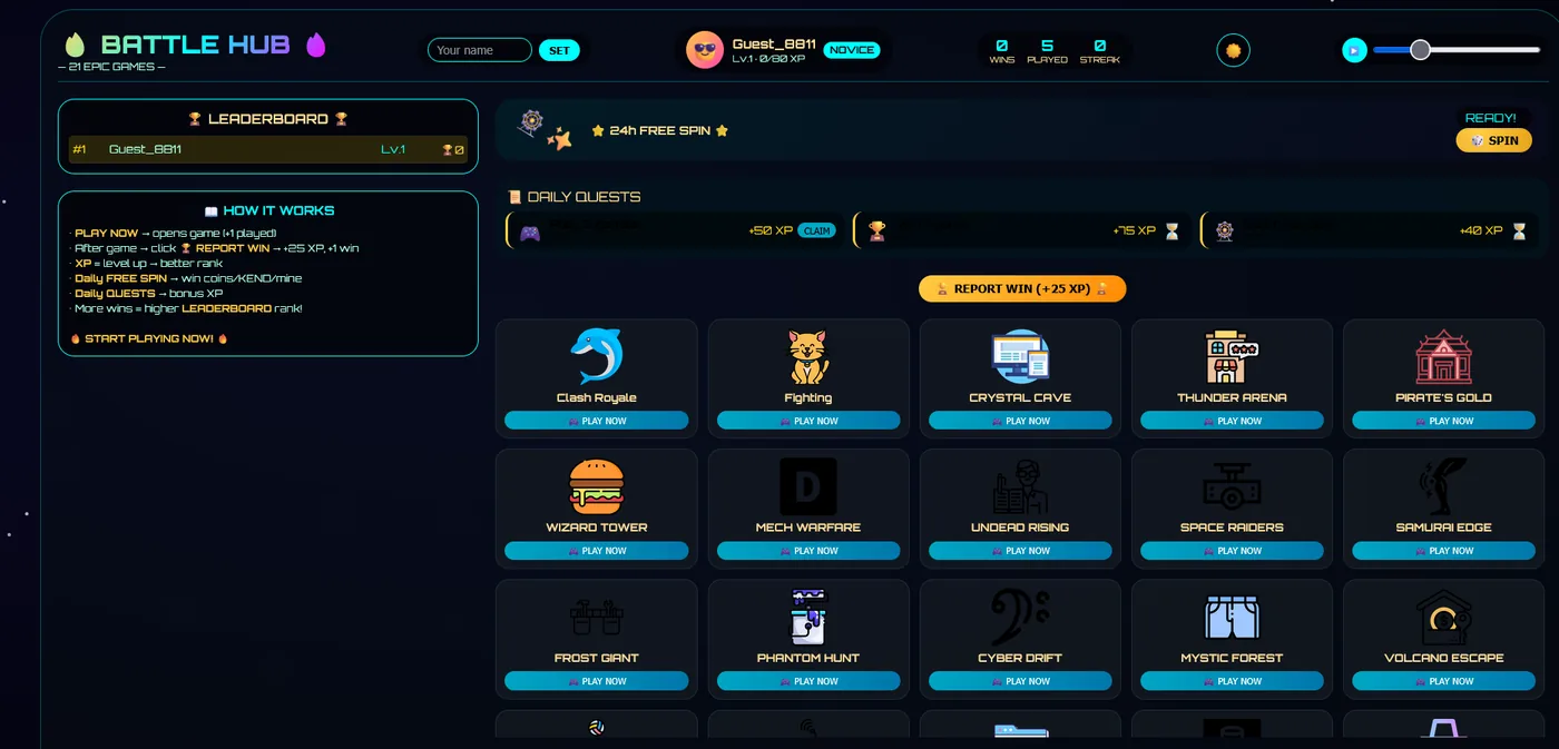 GameHub — Piattaforma gaming online premium sviluppata da Ahsen-Studio di Ahsen Kurtoski